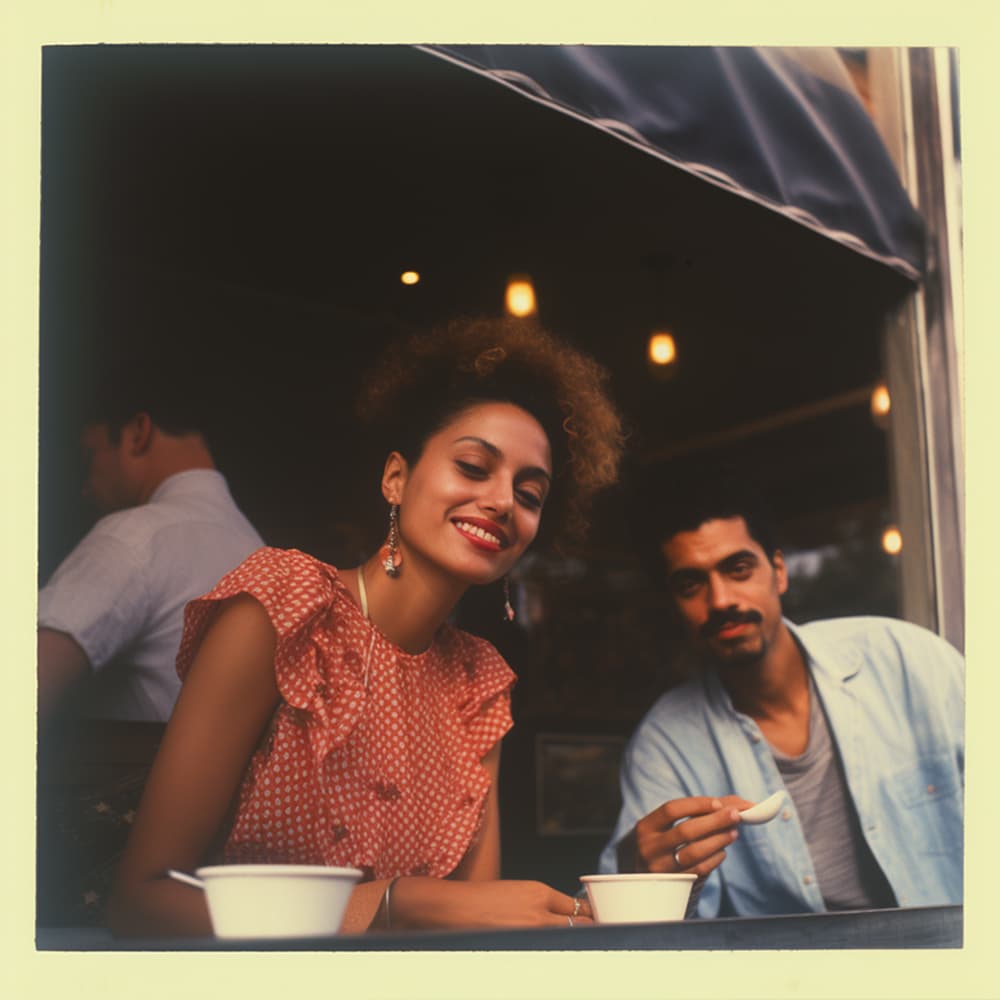 Friends at an outdoor cafe